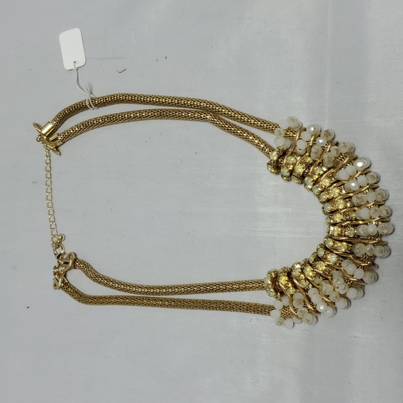 Bijou Drive gold rope pearl stone chain statement necklace - Picture 4 of 5
